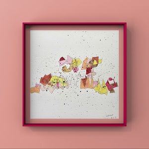 Original abstract water color painting wall art